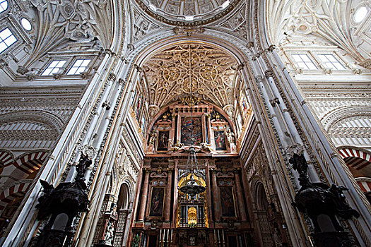 大教堂,内景,科多巴,安达卢西亚,西班牙,欧洲
