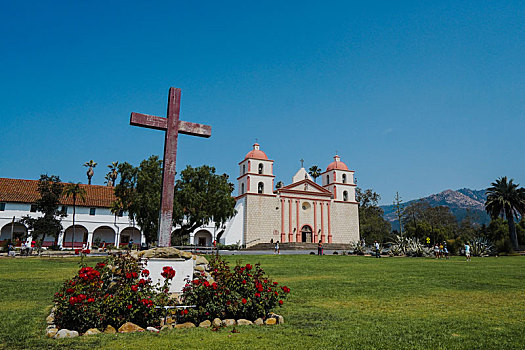 美国加州圣塔芭芭拉老教堂