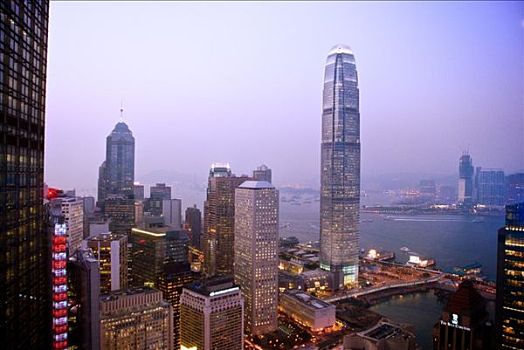 香港,中心,城市,九龙,背景,中国银行