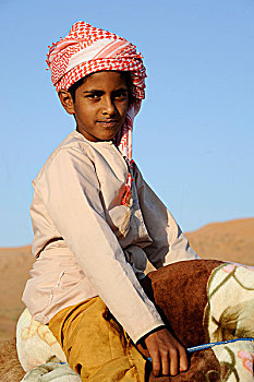 阿曼苏丹国,区域,荒芜,头像,孩子,贝都因人