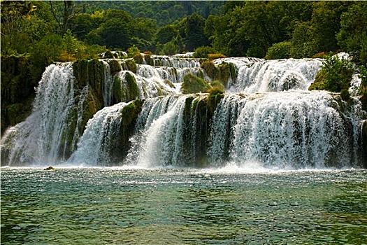 著名,瀑布,国家公园,卡尔卡,克罗地亚