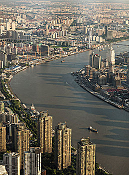 俯瞰上海外滩建筑群