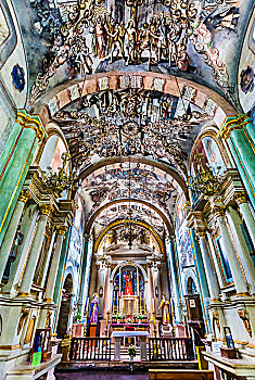 圣坛,壁画,涂绘,天花板,圣所,瓜纳华托州,墨西哥