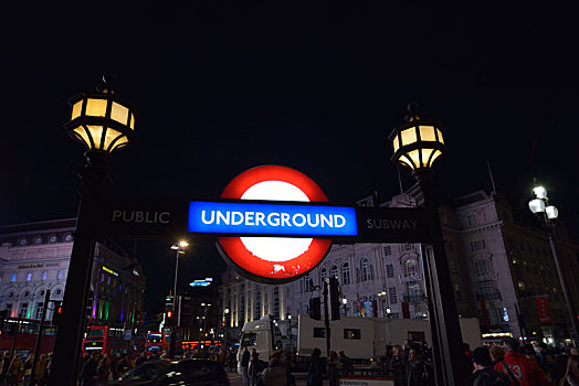 地铁站,马戏团,伦敦,标识,发光,铭刻,地铁