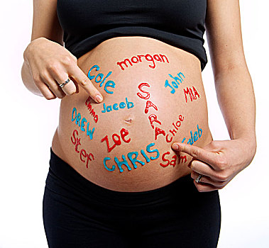 怀孕,腹部,男孩,女孩,书写,上方,艾伯塔省,加拿大