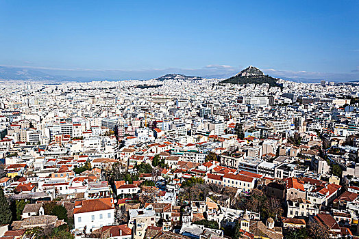 山,城市,雅典,希腊