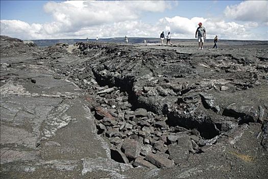 火成岩,道路,公园,夏威夷大岛,夏威夷,美国