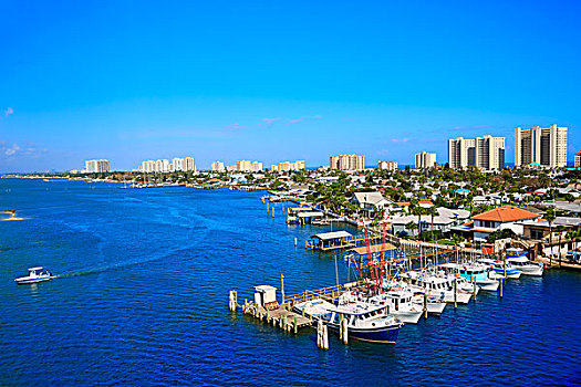 代托纳比奇,佛罗里达,俯视,港口,橙色,码头,美国