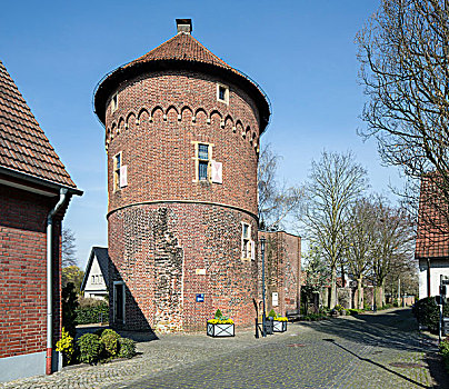 塔,中世纪,明斯特地区,北莱茵威斯特伐利亚,德国,欧洲