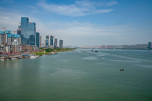 长沙湘江风光－渔人码头及福元路湘江大桥