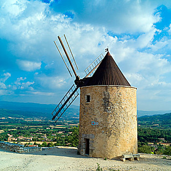 风车,乡村,普罗旺斯,法国