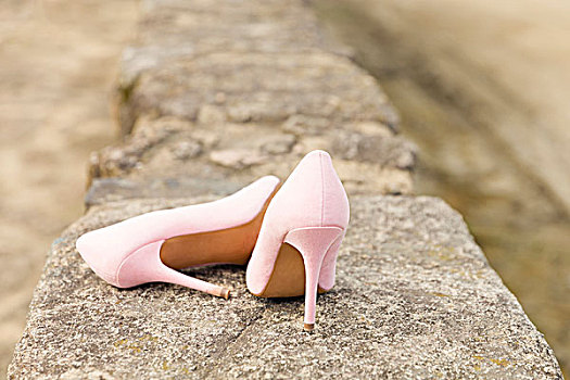 粉色,新娘,鞋