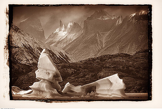 冰山,灰色,湖,托雷德裴恩国家公园,巴塔哥尼亚,智利