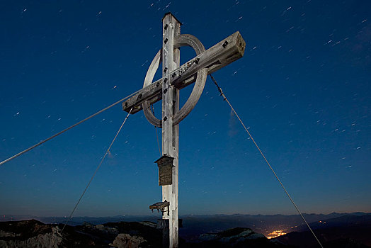 顶峰,山丘,夜晚,提洛尔,奥地利,勃兰登堡,阿尔卑斯山,欧洲