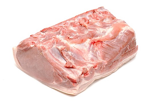 块,生食,猪肉,白色背景