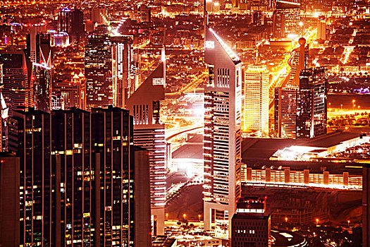 迪拜,城市,夜晚