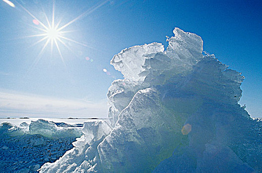 太阳,冰,温尼伯湖,海滩,省立公园,曼尼托巴,加拿大