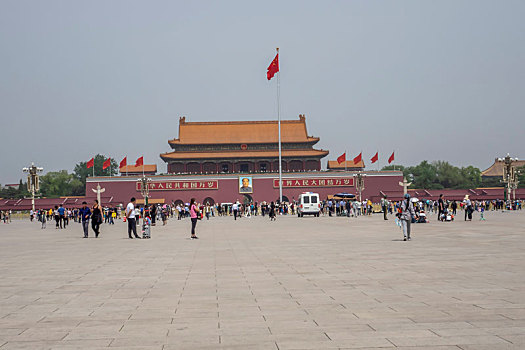 中国北京天安门广场和天安门城楼