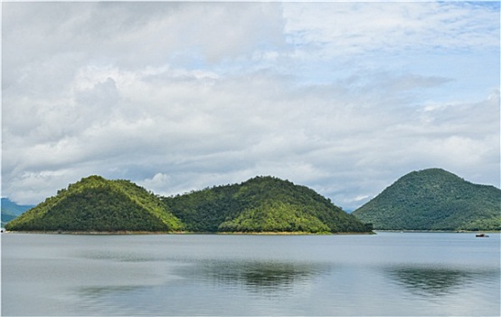 景色,坝,泰国