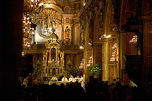 室内,大教堂,圣地亚哥,智利
