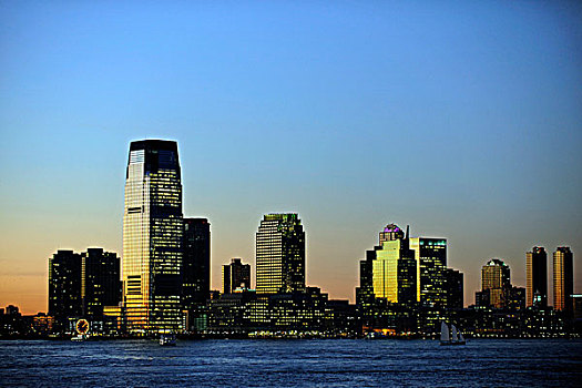 下曼哈顿,黄昏,纽约,美国,北美