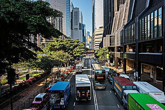 现代城市街道,香港,中国