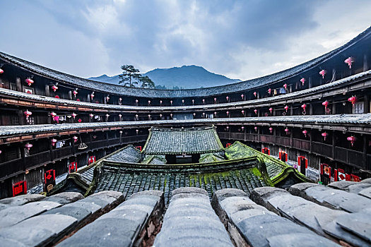 福建省,龙岩市,永定区,南村,圆型,土楼,建筑,景观