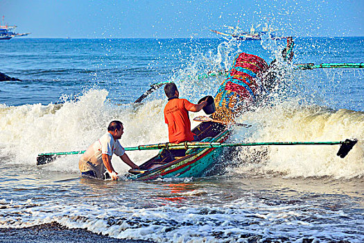 印尼,海边,出海打渔