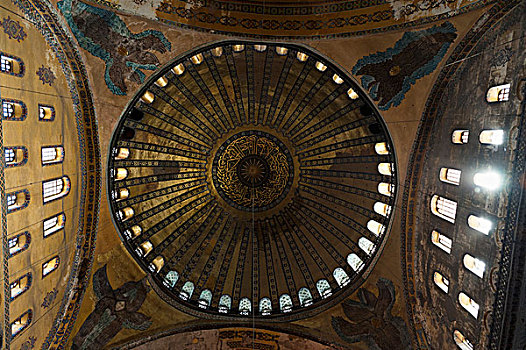 华丽,天花板,特写,圣索菲亚教堂,博物馆,伊斯坦布尔,土耳其