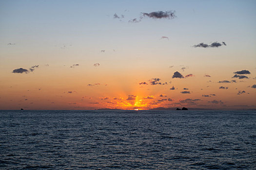 渤海湾海上日出