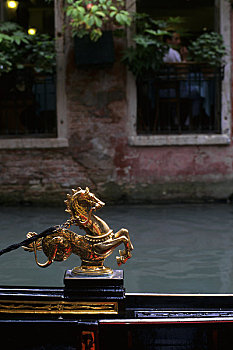 意大利,威尼斯,特写,小船,青铜,马