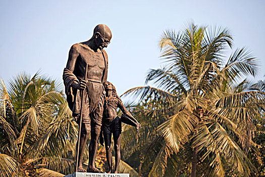 雕塑,果阿,老,靠近,帕那吉,印度,亚洲