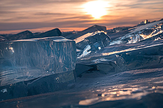 太阳,反射,冰,贝加尔湖,伊尔库茨克,区域,西伯利亚,俄罗斯