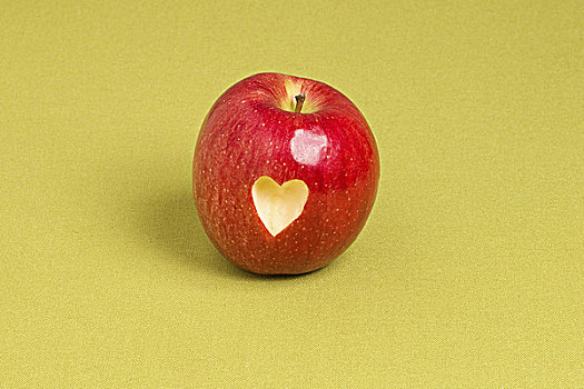 心形,雕刻,红苹果