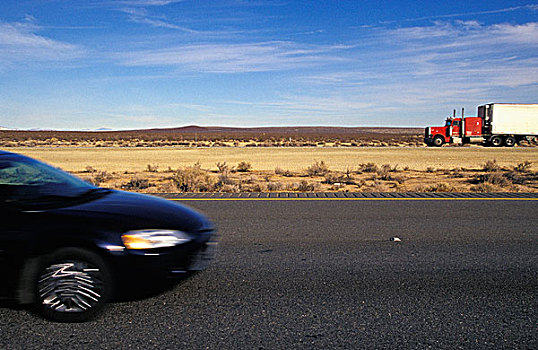 汽车,卡车,公路,莫哈维沙漠