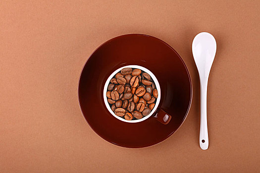褐色,杯子,煮咖啡,咖啡豆,羊皮纸
