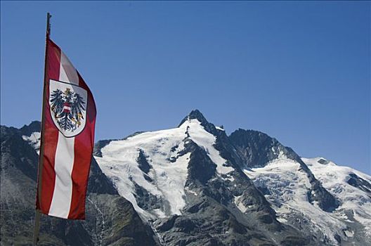 流动,旗帜,奥地利,正面,国家公园,陶安,卡林西亚