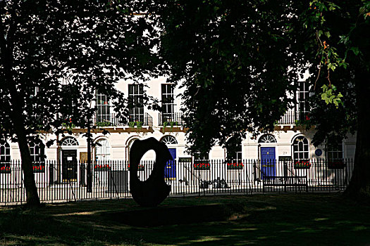 景色,雕塑,菲茨罗伊,广场,伦敦,英国