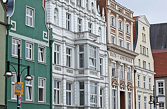 古建筑,罗斯托克,梅克伦堡前波莫瑞州,德国,欧洲