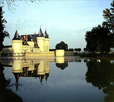 城堡,河,法国