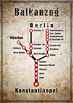 巴尔干,列车,时间表,柏林,君士坦丁堡