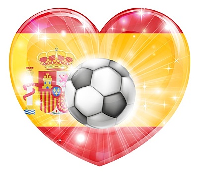 西班牙,足球,心形,旗帜