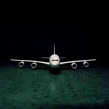 空中客车,a380,客机,模型,地上,夜晚,法国