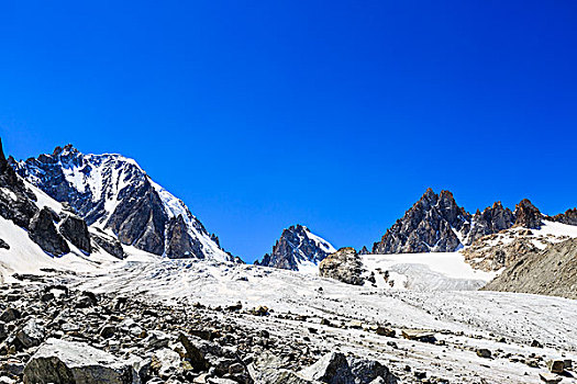 冰河,勃朗峰,山丘,阿尔卑斯山,瓦莱州,瑞士,欧洲