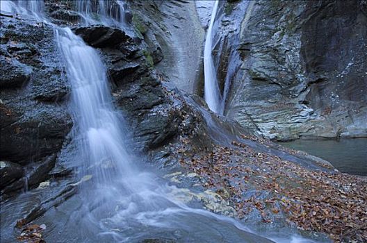 瀑布,山谷,瑞士