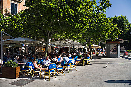 街头咖啡馆,帕尔玛,马略卡岛,西班牙,欧洲