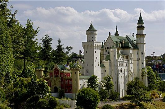 城堡,新天鹅堡,乐高玩具,主题公园,德国