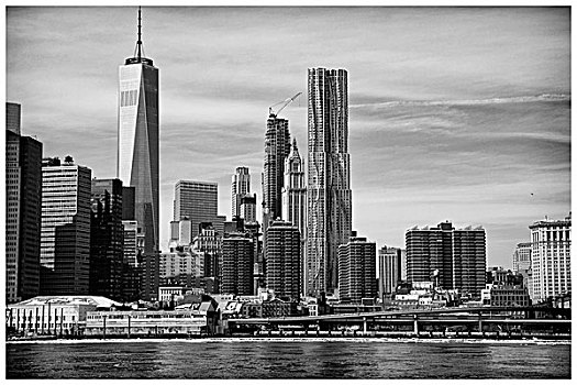风景,天际线,曼哈顿,布鲁克林大桥,公园,纽约