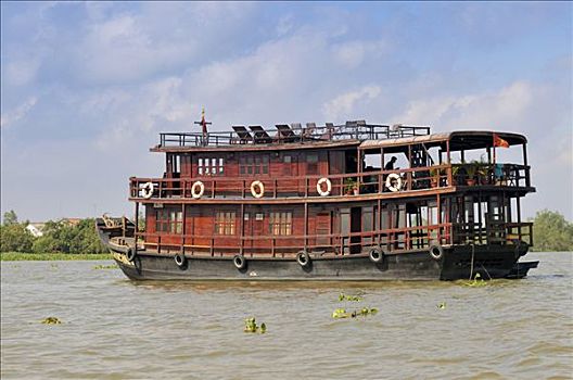 船屋,湄公河,湄公河三角洲,越南,亚洲