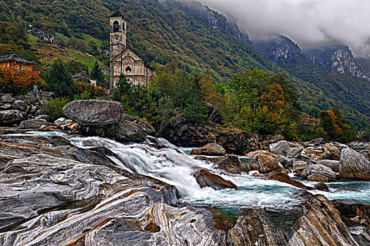 石头,河,水,韦尔扎斯卡谷,沃扎斯卡谷,提契诺河,瑞士,欧洲